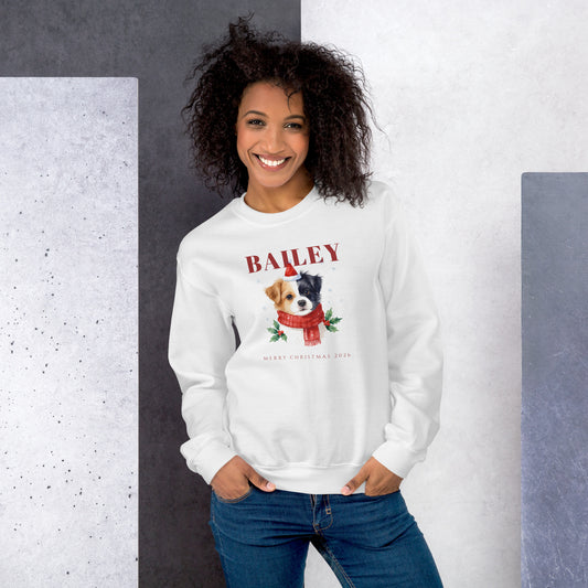 Christmas Dog Portrait – lifestyle photo – Crewneck Sweatshirt