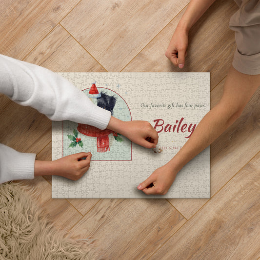 Christmas Dog Portrait Gift for Mom – lifestyle photo – Jigsaw Puzzle