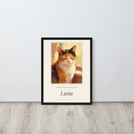 Oil Painting Cat Portrait – lifestyle photo – Framed Print