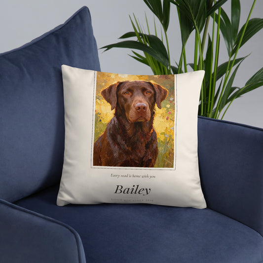 Oil Painting Dog Portrait – lifestyle photo, front lifestyle 6 – Throw Pillow