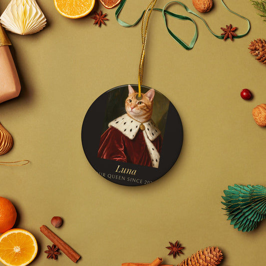 Royal Cat Portrait – lifestyle photo – Ceramic Ornament