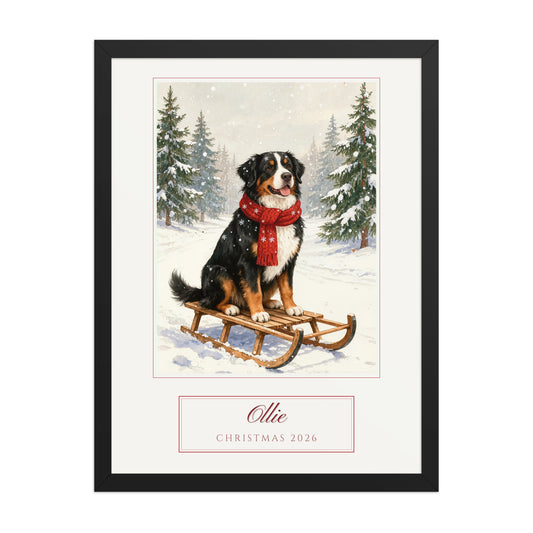 christmas pet portrait – product photo – Enhanced Matte Paper Framed Poster