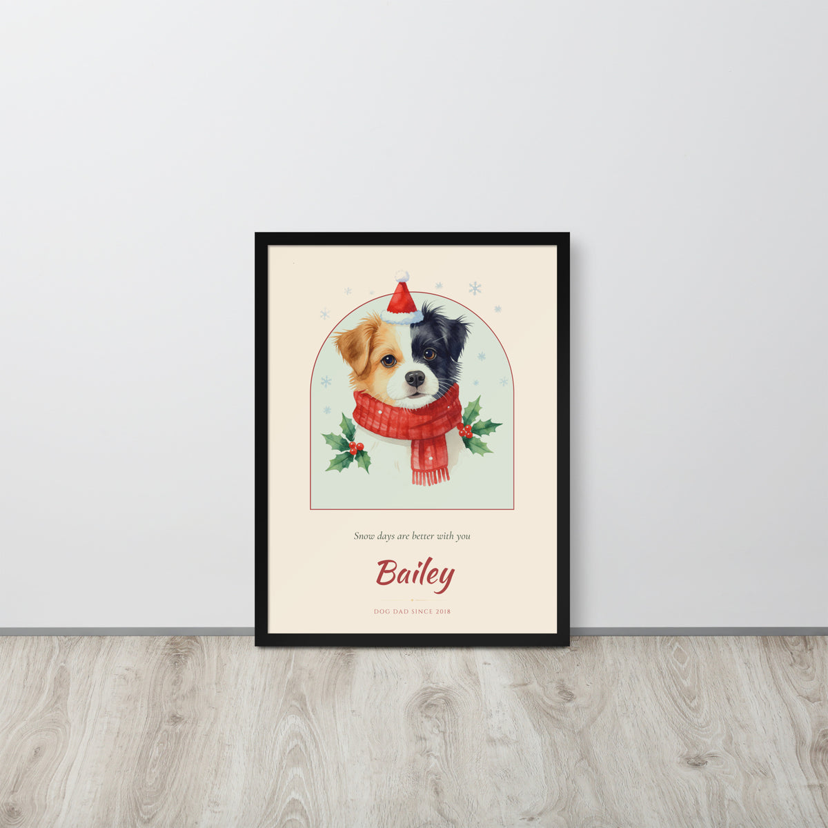 Christmas Dog Dad Gift – lifestyle photo – Framed Print