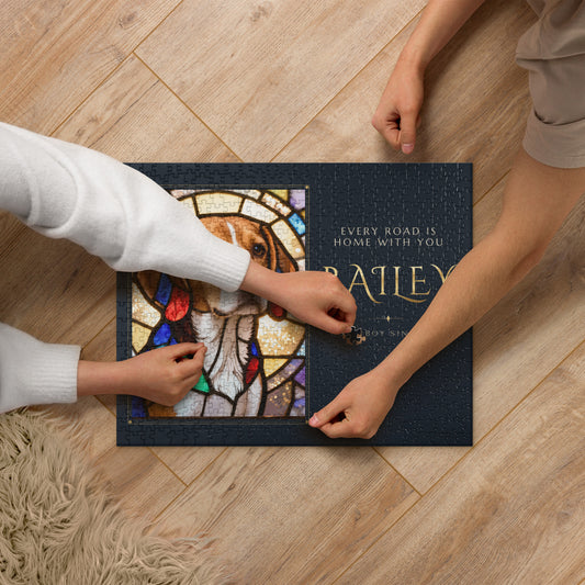 Stained Glass Dog Portrait – lifestyle photo – Jigsaw Puzzle