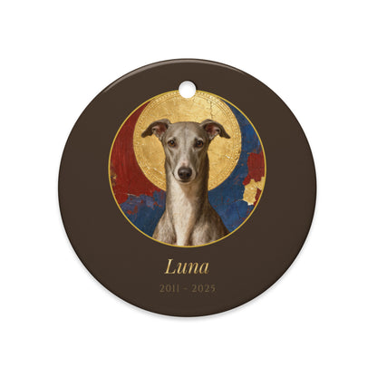 pet memorial portrait – lifestyle photo – Gold-Leaf Icon Ornament