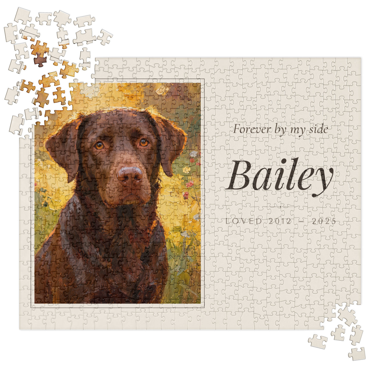 Oil Painting Pet Memorial Portrait – product photo – Jigsaw Puzzle