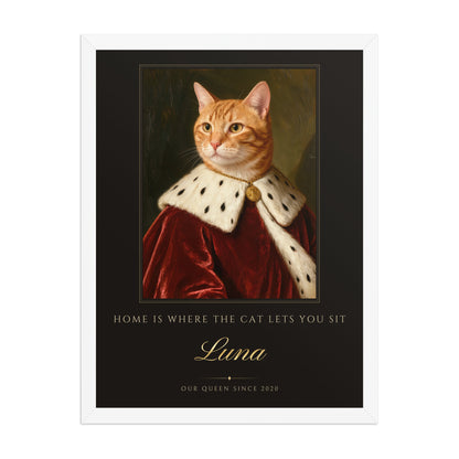 Royal Cat Portrait – front view – Framed Print