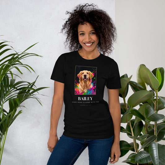 Neon Dog Portrait – product photo – T-Shirt