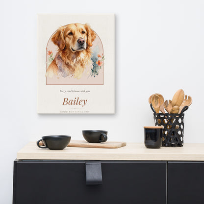 Watercolor Dog Portrait – lifestyle photo – Canvas Print