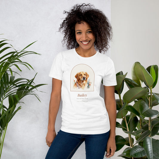 Watercolor Dog Portrait – product photo – T-Shirt