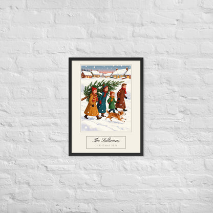 christmas family portrait – lifestyle photo – Enhanced Matte Paper Framed Poster