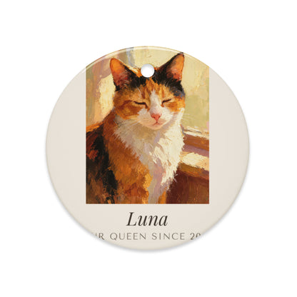 Oil Painting Cat Portrait – lifestyle photo – Ceramic Ornament