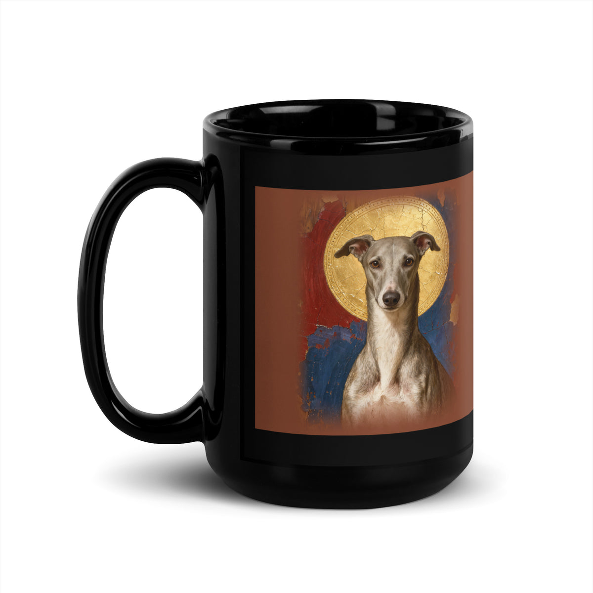 pet memorial portrait – front view – Gold-Leaf Icon Mug
