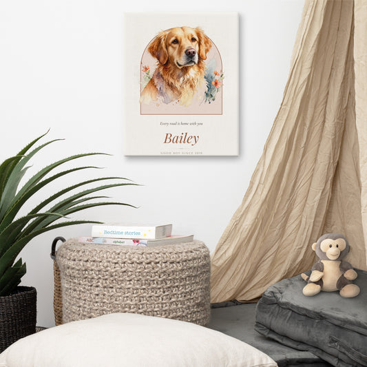 Watercolor Dog Portrait – lifestyle photo – Canvas Print