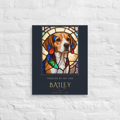 Stained Glass Pet Memorial Portrait – lifestyle photo – Canvas Print