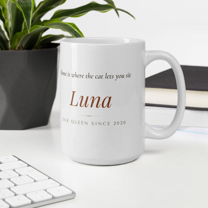 Watercolor Cat Portrait – lifestyle photo, office environment – Coffee Mug