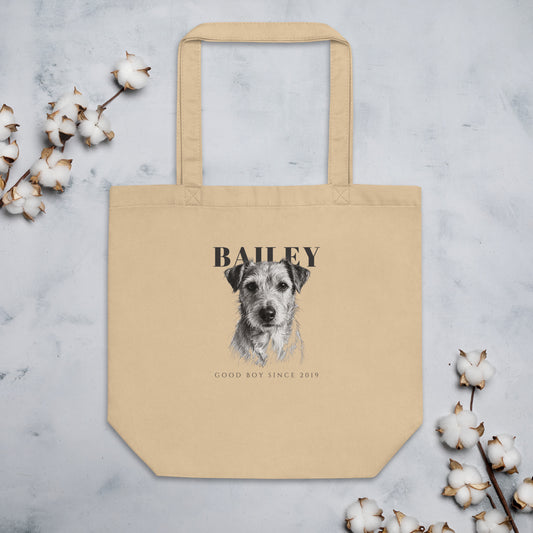 Pencil Sketch Dog Portrait – product photo – Tote Bag