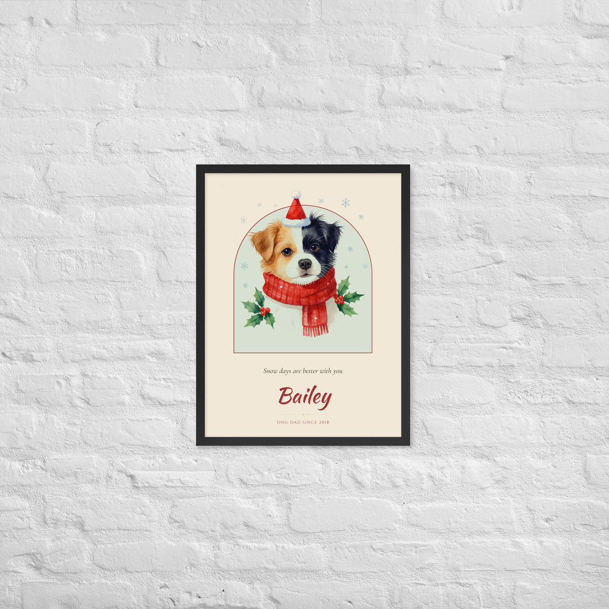 Christmas Dog Dad Gift – lifestyle photo – Framed Print