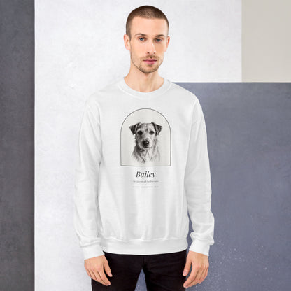 Pencil Sketch Pet Christmas Gift – lifestyle photo – Crewneck Sweatshirt