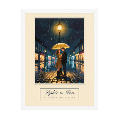 custom couple portrait – front view – Enhanced Matte Paper Framed Poster