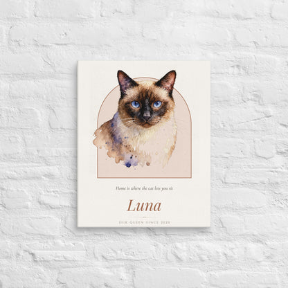 Watercolor Cat Portrait – lifestyle photo – Canvas Print