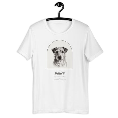 Pencil Sketch Dog Portrait – front view – T-Shirt
