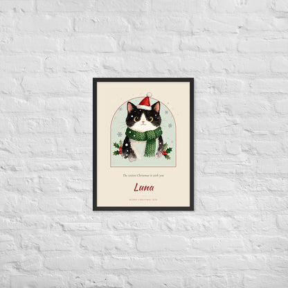 Christmas Cat Portrait – lifestyle photo – Framed Print
