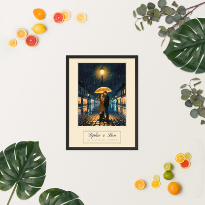 custom couple portrait – lifestyle photo, spring/summer – Enhanced Matte Paper Framed Poster