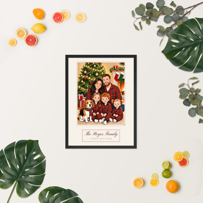 christmas family portrait – lifestyle photo, spring/summer – Enhanced Matte Paper Framed Poster
