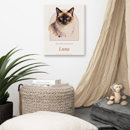 Watercolor Cat Portrait – lifestyle photo – Canvas Print