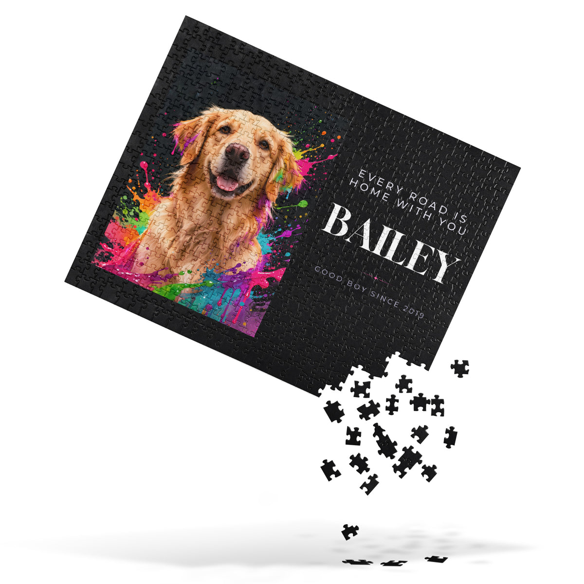 Neon Dog Portrait – lifestyle photo – Jigsaw Puzzle