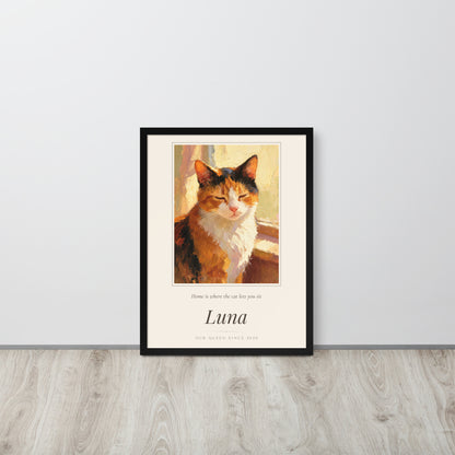 Oil Painting Cat Portrait – lifestyle photo – Framed Print