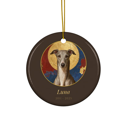 pet memorial portrait – product photo – Gold-Leaf Icon Ornament