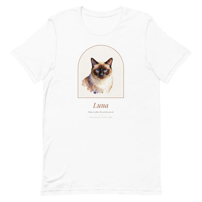 Watercolor Cat Portrait – front view – T-Shirt