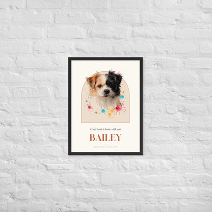 Watercolor Splash Dog Portrait – lifestyle photo – Framed Print