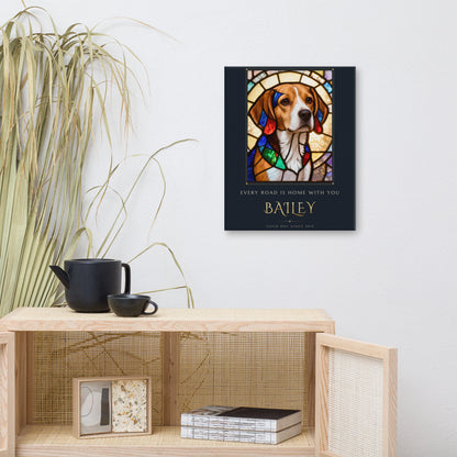 Stained Glass Dog Portrait – lifestyle photo – Canvas Print