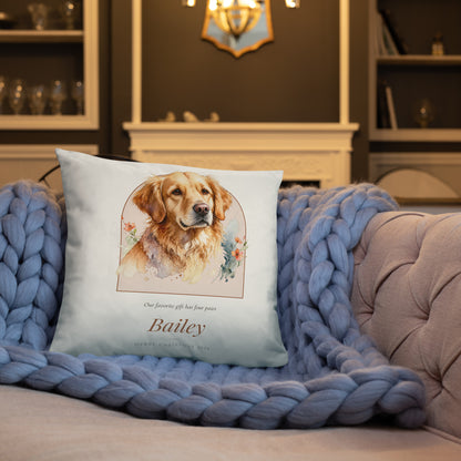 Watercolor Pet Christmas Gift – lifestyle photo, front lifestyle 3 – Throw Pillow