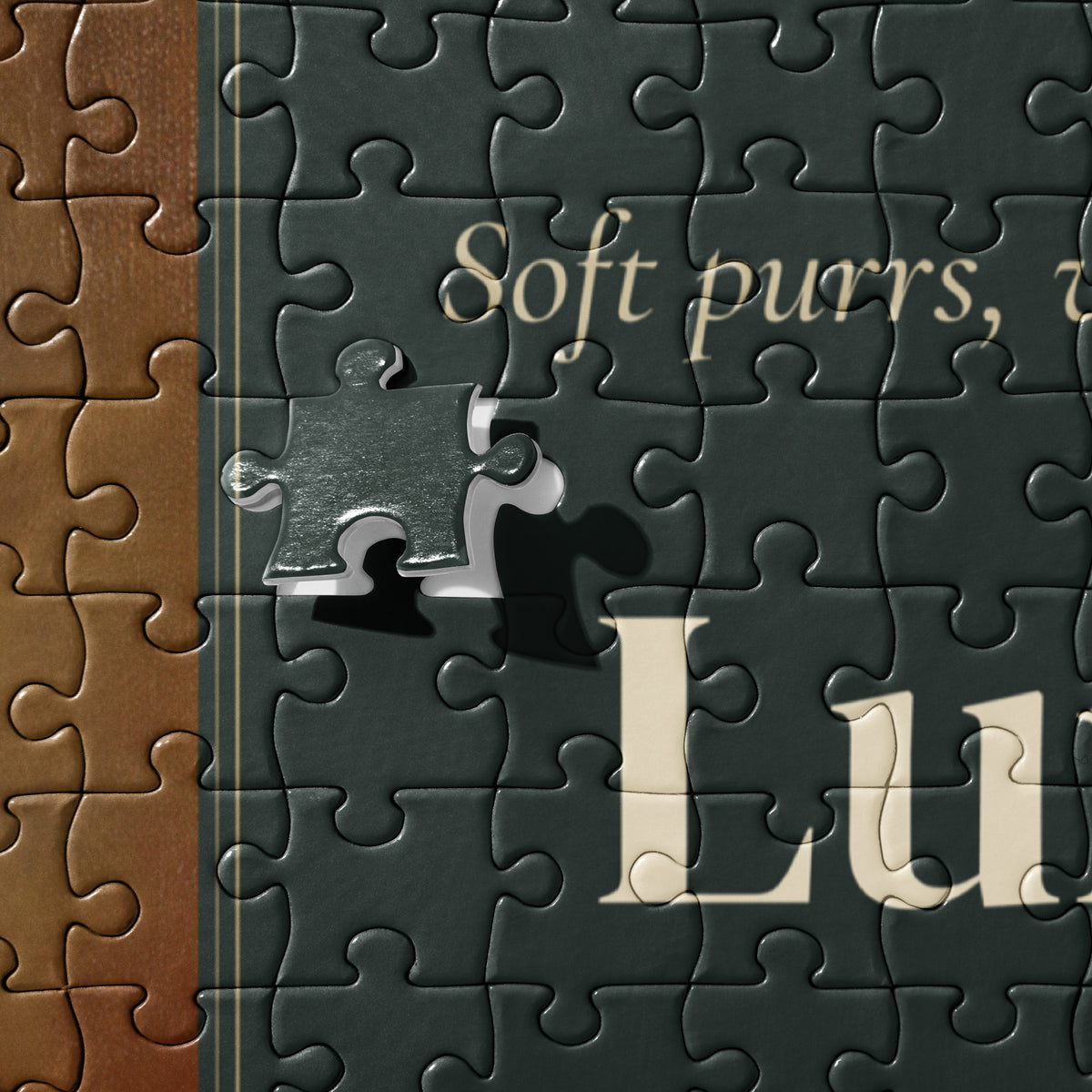 Gentleman Cat Portrait Gift for Mom – close-up, product details – Jigsaw Puzzle