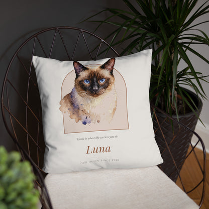 Watercolor Cat Portrait – product photo, front lifestyle 4 – Throw Pillow