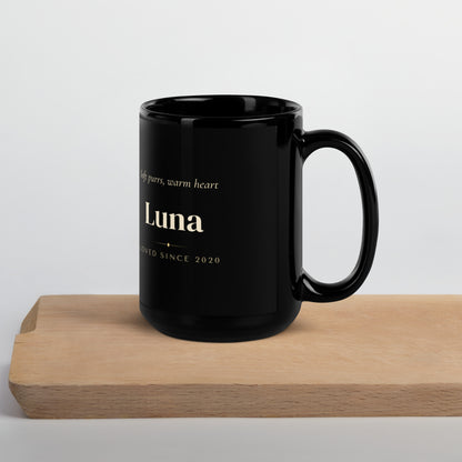 Gentleman Cat Portrait Gift for Mom – lifestyle photo, handle on right – Coffee Mug