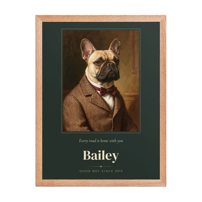 Gentleman Dog Portrait – front view – Framed Print