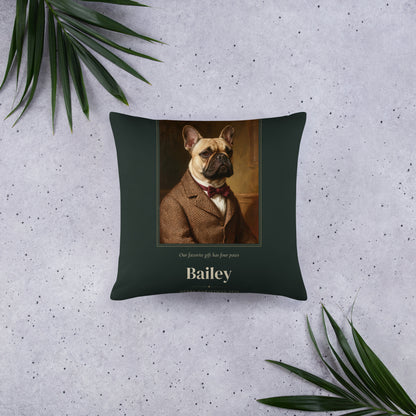 Gentleman Pet Christmas Gift – front view – Throw Pillow