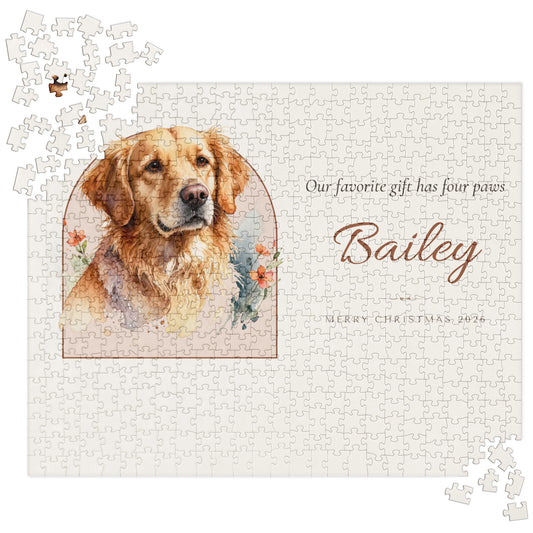 Watercolor Pet Christmas Gift – product photo – Jigsaw Puzzle