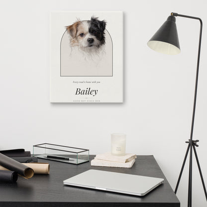 Pencil Sketch Dog Portrait – lifestyle photo – Canvas Print