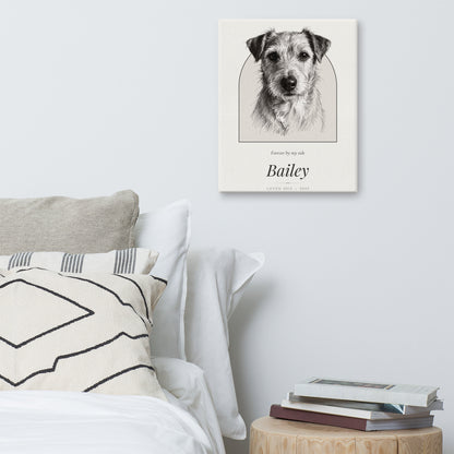 Pencil Sketch Pet Memorial Portrait – product photo – Canvas Print