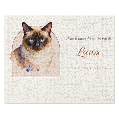 Watercolor Cat Portrait – front view – Jigsaw Puzzle