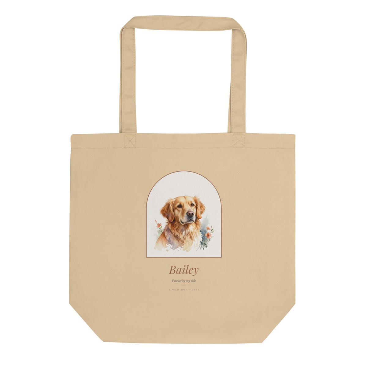 Watercolor Pet Memorial Portrait – front view – Tote Bag