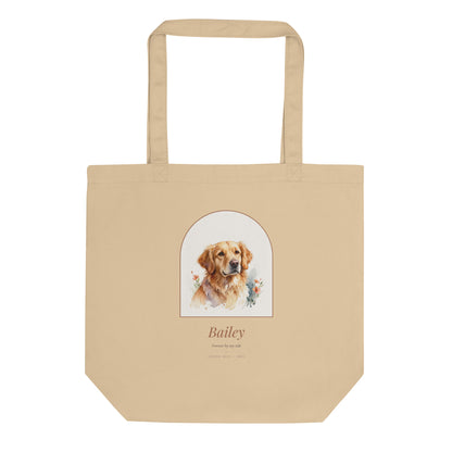 Watercolor Pet Memorial Portrait – front view – Tote Bag
