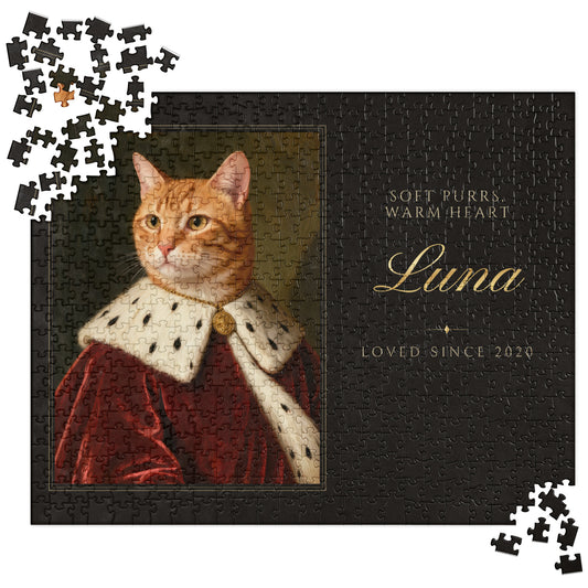 Royal Cat Portrait Gift for Mom – product photo – Jigsaw Puzzle