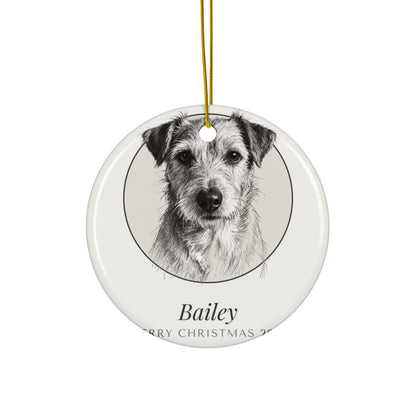 Pencil Sketch Pet Christmas Gift – product photo – Ceramic Ornament